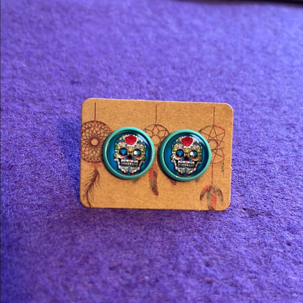 Colorful Skull Stud Earrings